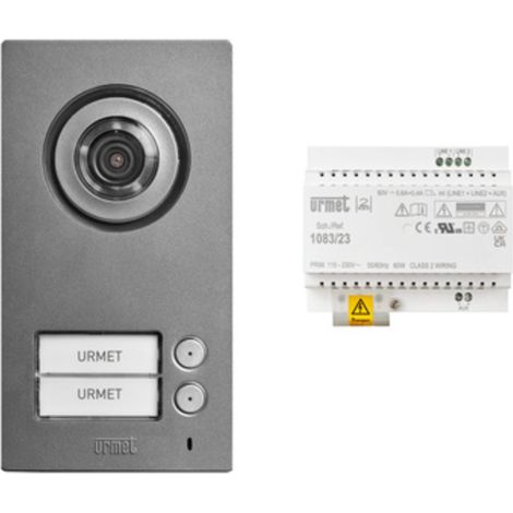 Kit videoportero bifamiliar urmet botonera+alimentación+distribuidor - 1784/802