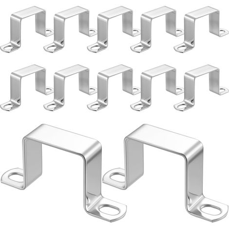 12Pcs U Shape Square Pipe Clamp Square Tube Clamp 304 Stainless Steel Square Hose Clamp U Shape Pipe Holder 40x40mm for ea pipeline (1/5)