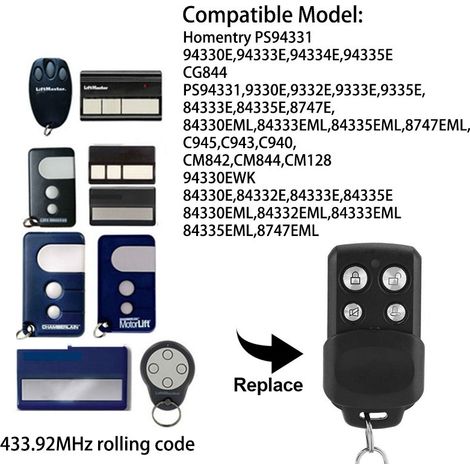 Télécommande et récepteur pour porte de garage, accessoire de commande automatique (1/5)