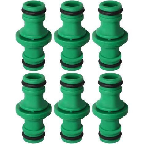 royaluxe-6 Stücke Doppelstecker Schlauchverbinder, Grün Gartenschlauch Kupplung für Autowäsche und Gartenschlauch Rohr Verbinden (1/5)