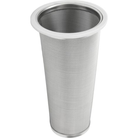 Filtre à café en acier inoxydable 304 pour infusion à froid, cône à mailles avec joint en caoutchouc blanc, idéal pour boissons aux fruits, 8x15cm. (1/5)