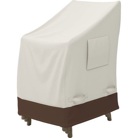 Housse de protection pour chaises de jardin empilables – Beige / Brun clair, 47\" x 36\" x 28\" (1/3)