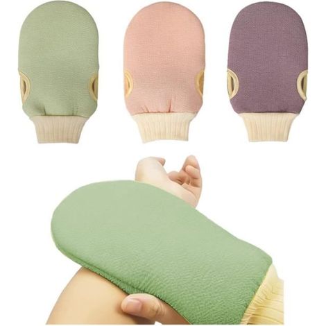 Gant Exfoliant - Non spécifié - 3pcs - Éponge Naturelle - Lavable - Pour Tous Types de Peau (1/4)