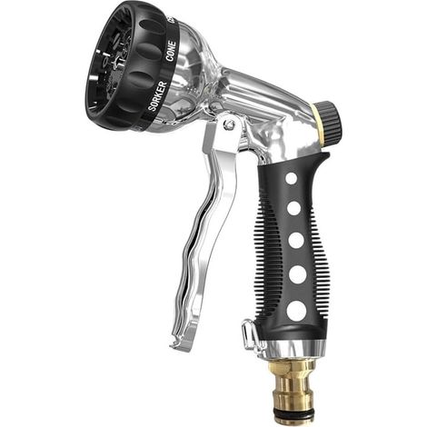 Watering Gun with 8 Watering Modes with Garden Sprayer Interface Car Cleaning Spray Nozzle for Watering Plants and Washing Cars (Silver) (1/5)