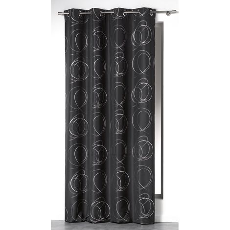 Rideau a oeillets 140 x 260 cm Argent bully anthracite (1/3)
