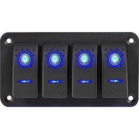 Panneau à interrupteurs à bascule, panneau de modification pour yacht, 12 V-24 V CC, panneau en aluminium pour voiture, camping-car (4 bits)