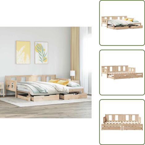 Sofá cama con colchón - vidaXL Sofá cama nido con cajones sin colchón 80x200 cm - Cama para invitados