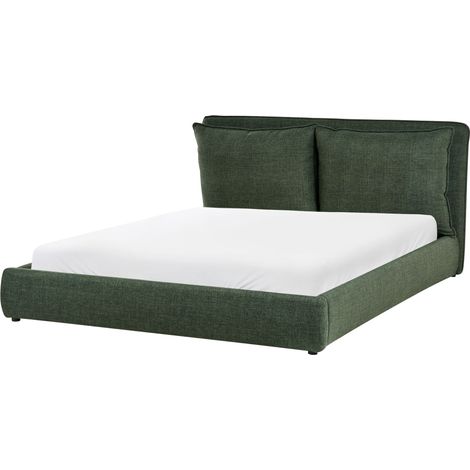 Letto matrimoniale ad acqua tessuto verde scuro 160 x 200 cm Bajonna (1/5)