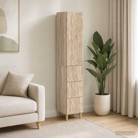 vidaXL Schrankset 2 pcs Sonoma-Eiche 33 x 34,5 x 90 cm Holzwerkstoff (1/5)