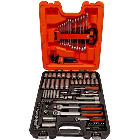 Bahco SteckschlüsselSatz 1/4" & 1/2"+ Ring Maulschlüsselsatz S103 Koffer 103-tlg