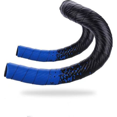 Manubrio da bici da corsa con motivo in fibra di carbonio, blu e nero, bici pieghevole, cinghie per bici da corsa, cinghie avvolgibili. (1/5)