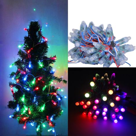 WS2811 waterproof, encapsulated, coloured LED string lights with a 12mm exposed filament, 5V, perforated, for decorative signs