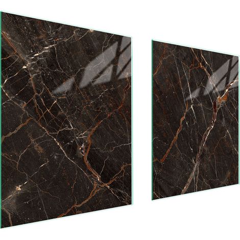 PLAQUE DE PROTECTION EN VERRE POUR POÊLE 85x52 MARBRE (1/5)