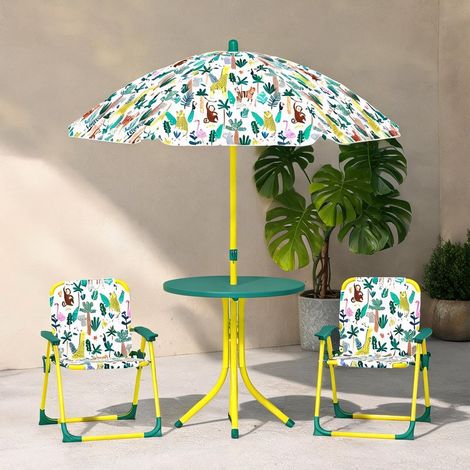 Ensemble table et chaises enfant coloris vert 49,5 x 49,5 x 50 cm (1/5)