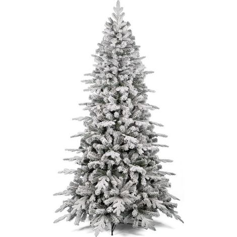 Albero di Natale Innevato 180 cm ELEGANT FLOCCATO con Rami in PE + PVC (1/5)