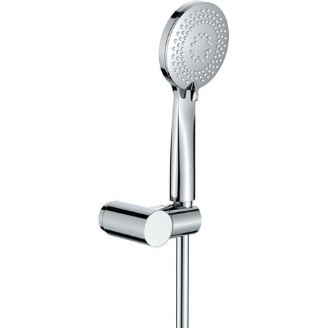 Set doccia con staffa fissa montaggio a parete tonda 3 funzioni finitura cromo - Stapol