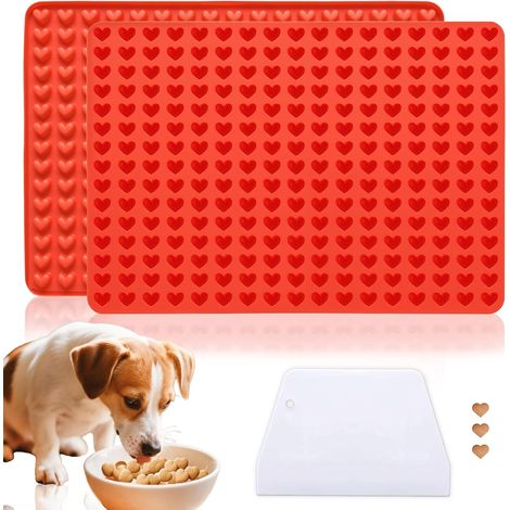 2 Pieces 255 Cavity Silicone Baking Mat Heart for Biscuits Dog (1/5)