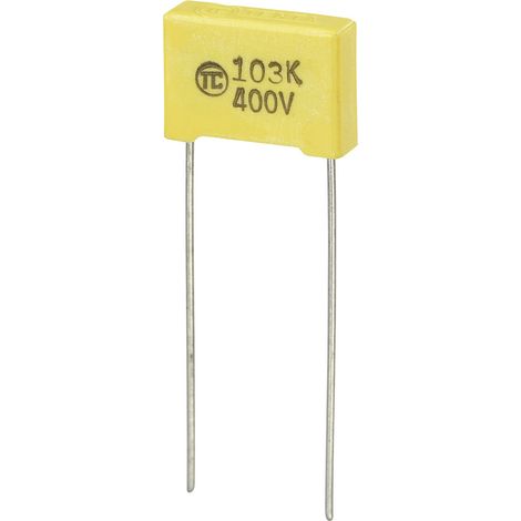 1 St. MKS-Folienkondensator radial bedrahtet  0.01 µF 400 V/DC 5 % 10 mm (L x B x H) 13 x 4 x 9 mm