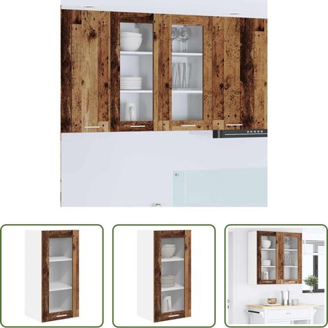 Rangement cuisine -  Armoire suspendue Bois ancien 40 x 31 x 80 cm Bois d'ingénierie (1/5)