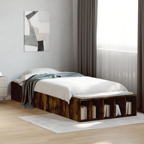 Bettgestell Räuchereiche 90x200 cm Holzwerkstoff (1/5)