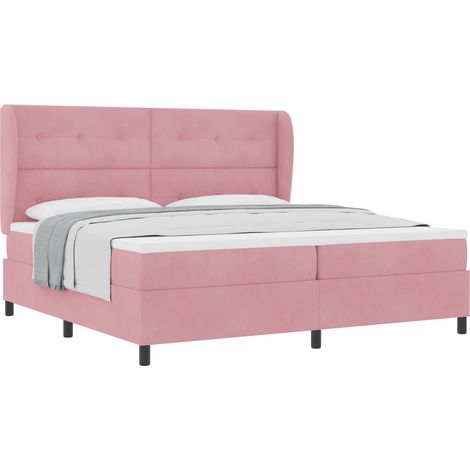 Maison Exclusive - Letto a molle con testiera Rosa 200 x 200 cm Velluto (1/5)
