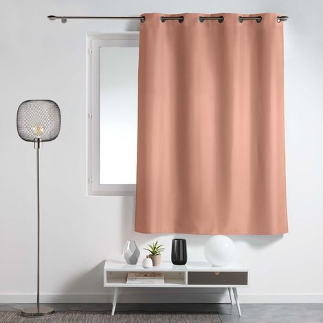 Rideau à Œillets "Essentiel" 140x180cm Rose Blush (1/4)