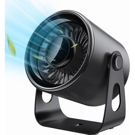 Ventilatore da tavolo portatile ricaricabile, ideale per camera da letto, ufficio e viaggi, nero (1/5)