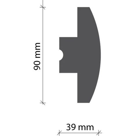 PROVISTON Lichtleiste XPS 90 x 39 x 1150 mm Weiß Indirekte Beleuchtung Led-Beleuchtung (1/2)