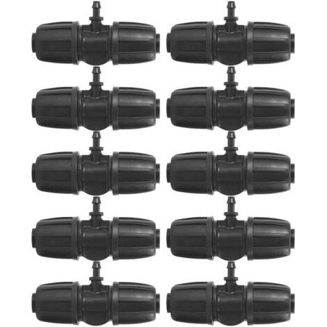 16mm à 4/7 Garden Lock Connecteurs en T Barbelés, 10pcs/Set Connecteurs pour PE Hose Garden Irrigation System (1/5)
