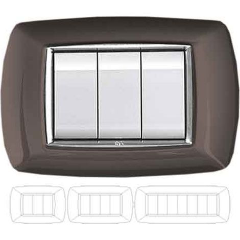 PLAQUE DE COUVRE-INTERRUPTEUR EN ALUMINIUM NOIR «MYLIFE» 4 modules