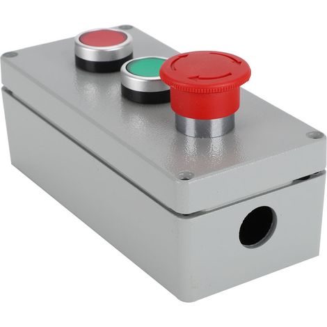 Boîtier de commande en alliage d'aluminium à 3 boutons, étanche à la poussière et à l'eau (IP66), dimensions : 175 x 80 x 55 mm (1/5)