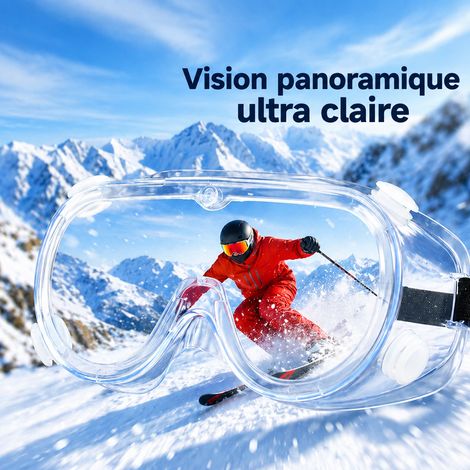 Lunettes masque de protection transparentes CKY-2009 standard réf 8617 16 × 7,5 × 6 cm 66 g – Livraison gratuite (1/5)