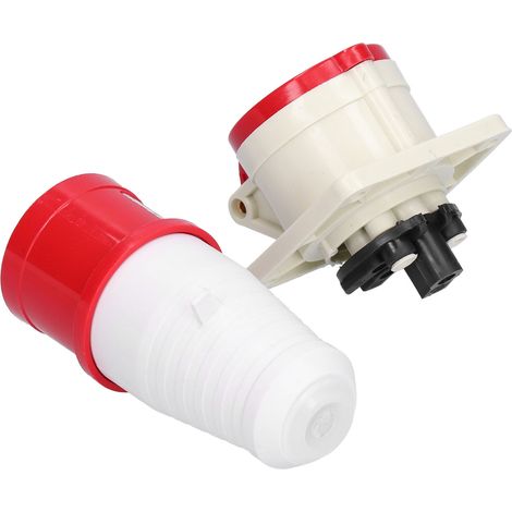 4-poliger Netzstecker, 3-phasig, wasserdicht, Unterputz-Anschlussset, 380 V/415 V, 16 A, 3P+E (1/5)