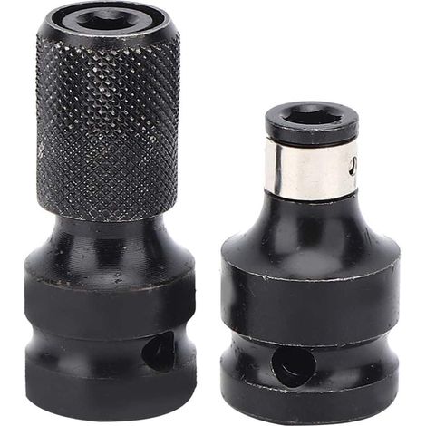 Adaptateur de Douille Hexagonale Carrée 1/2 pouce 1/4 pouce 45 Adaptateur de Mandrin à Changement rapide en acier pour Clé à Chocs Pneumatique ou électrique (1/5)