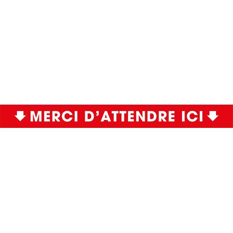 PROVOST - Pictogramme 'Merci d'attendre' - Lot de 3 unités, vinyle adhésif anti-dérapant