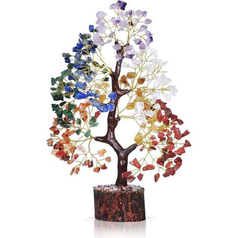 Arbre de Vie en Cristal,7 Chakras,Cadeau d'Anniversaire pour Femme, Cadeau Unique pour Elle, Arbre en Cristaux de Guérison Fait Main (1/5)