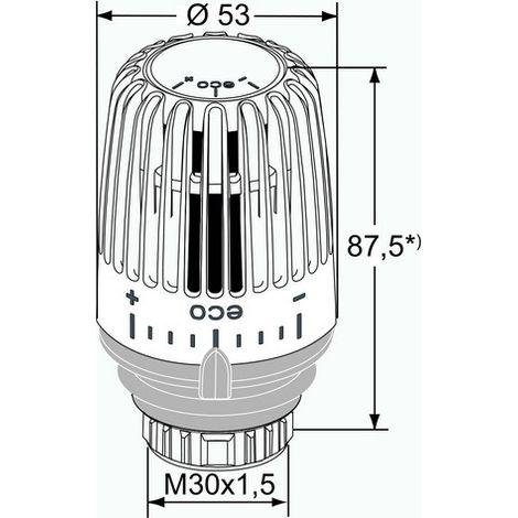 HEIMEIER Thermostat-Kopf K-eco weiß RAL 9016, Standard, 6071-43.500 (1/2)