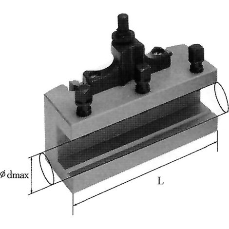 Torreta portaherramientas con asiento prismatico torno 32x130mm Fervi T00B/B