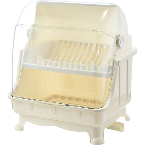 Bestecktrockenständer mit Deckel, multifunktionale Küchenaufbewahrungsbox, Beige (1/5)