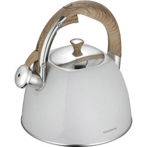 Bouilloire - Acier Inoxydable - 3 L - Compatible Tous Feux Dont Induction - Sifflet Rabattable - Hauteur 23,5 Cm - Fond 22 Cm (1/2)