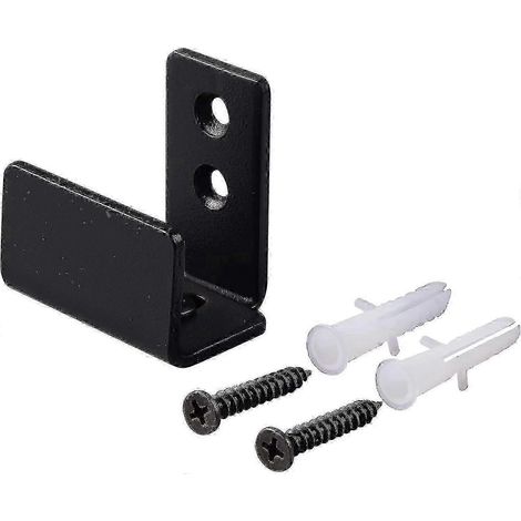 Guide de plancher pour porte de grange robuste en acier au carbone noir, guide inférieur coulissant pour porte de grange, quincaillerie de fixation murale (1/4)