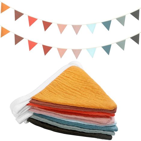 Guirlande de 2 pièces pour chambre d'enfant, guirlande triangulaire, décoration murale pour salle de jeux, convient pour chambre d'enfant, baby shower, anniversaire, mariage bohème, fêtes et événement (1/5)