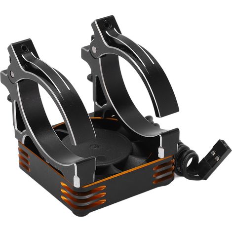 40-mm-Motorlüfter, Aluminiumlegierung mit Halterung, für ferngesteuerte Autos, Durchmesser 40–42 mm, orange und schwarz (1/5)
