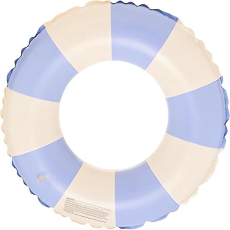Bouée gonflable en PVC à rayures rétro, couleur bleue, pour adultes, pour piscines, accessoire flottant destiné aux activités nautiques récréatives.-AquaForge (1/5)