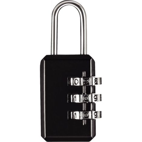 Cadenas en métal à combinaison 3 chiffres noir