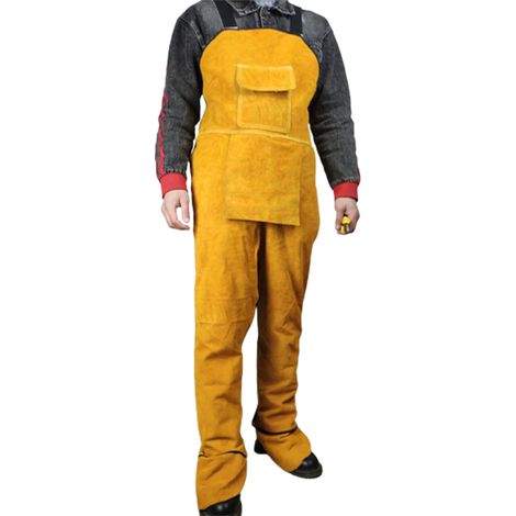 Tablier de soudure professionnel en cuir, vêtement de soudeur, pantalon de travail pour menuisier, forgeron, jardinier, noir (1/3)