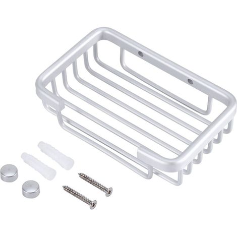 Jabonera de pared de aluminio para baño y ducha - Dimensiones aproximadas: 128 x 88 x 30 mm (1/4)