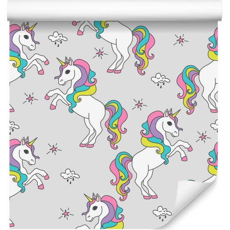 Papier peint Licornes Arc-en-ciel pour salon et chambre 50x1000 cm (1/5)