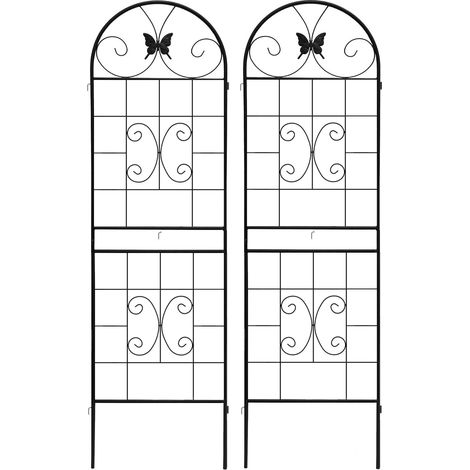 Trellis de jardín metálico negro para plantas trepadoras, 2 unidades, 50 x 180 cm (1/5)