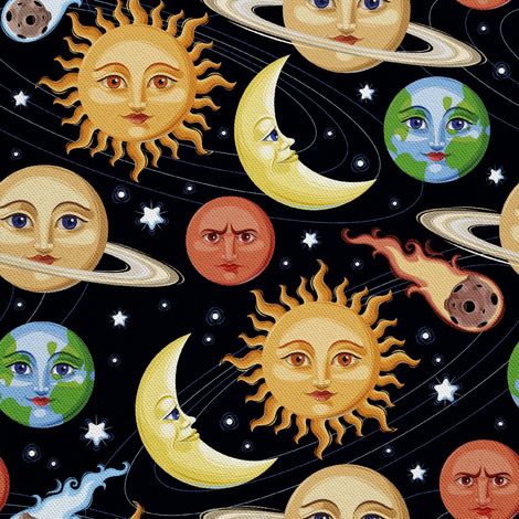 Tela decorativa Oxford para exteriores - motivo de planetas y estrellas I DX426 (1/5)